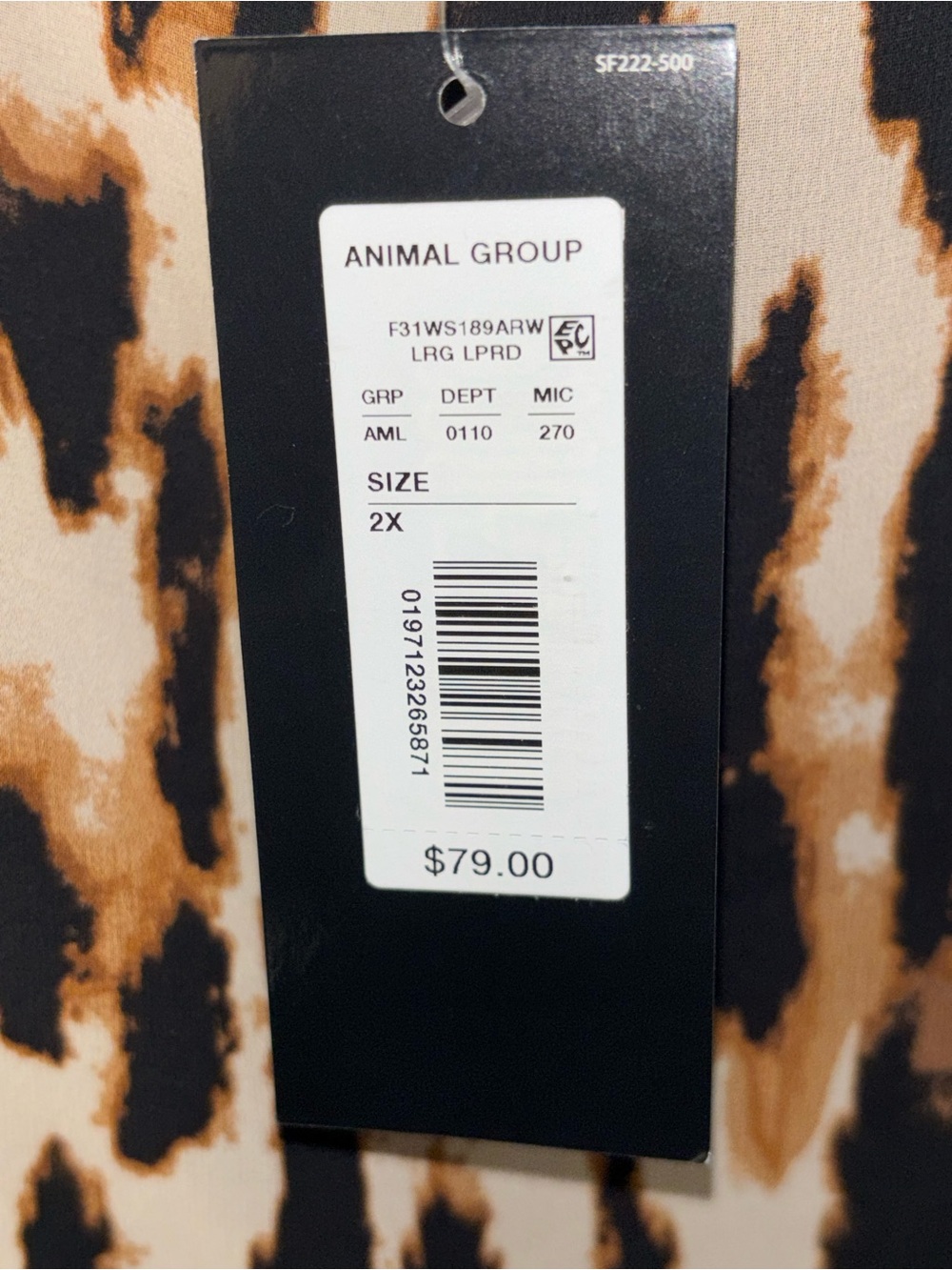 INVESTMENTS Animal Group Sheer Leopard Print Tunic Blouse with Tank Attached - Picture 6 of 7